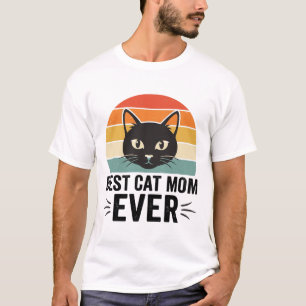 Camiseta La Mejor Mamá de Gatos Retro Cara de Gato Diseño V