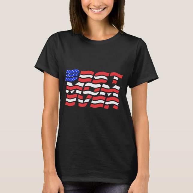 Camiseta La mejor mamá de la bandera de EEUU (Anverso)