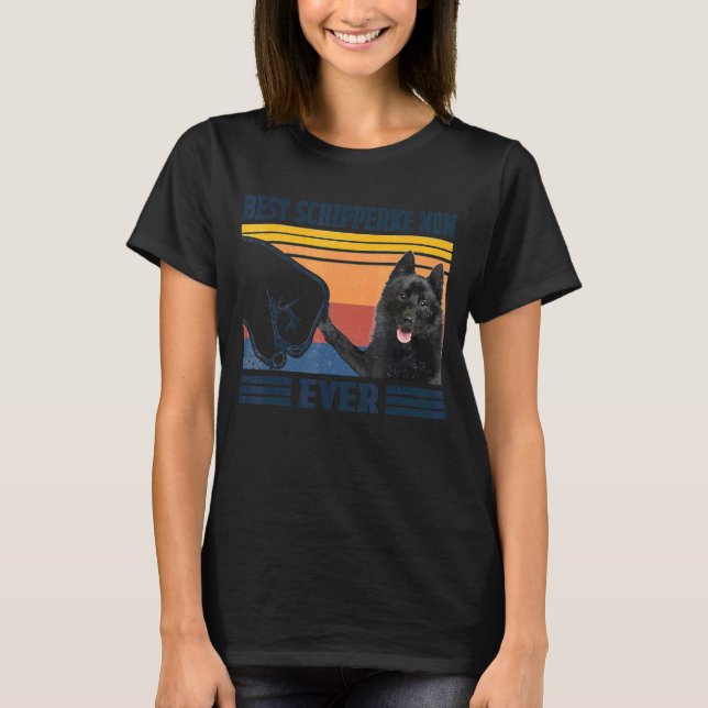Camiseta La mejor mamá de perro de Schipperke (Anverso)