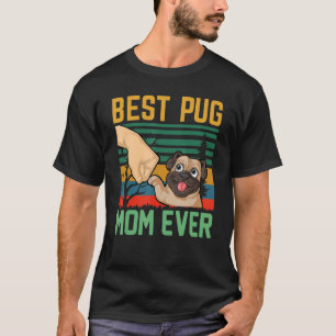 Camiseta La Mejor Mamá de Pug Jamás Vintage Mamá de Pug Cac