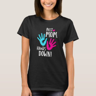 Camiseta La mejor mamá deja la mano abajo