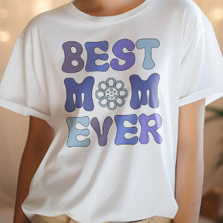 Camiseta La mejor mamá del día de la madre, púrpura y azul