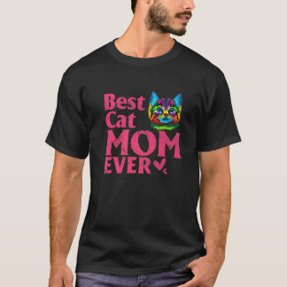 Camiseta La mejor mamá del gato de la época cortó la mami d