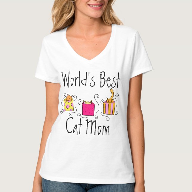 Camiseta La mejor mamá del gato del mundo (Anverso)