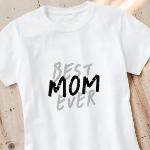Camiseta La Mejor Mamá del Mundo Moderno Grunge Negro y Gri