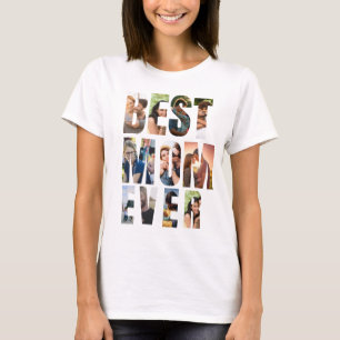 Camiseta La Mejor Mamá del Mundo Plantilla de Colage de F