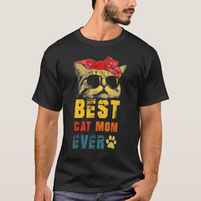 Camiseta La mejor mamá gata del mundo gato Guay Sunglass (Anverso)