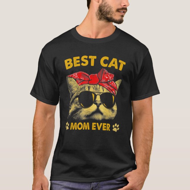Camiseta La mejor mamá gata del mundo gato Guay Sunglass (Anverso)