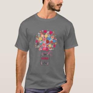 Camiseta La mejor nana de la flor de arte de la abuela de l