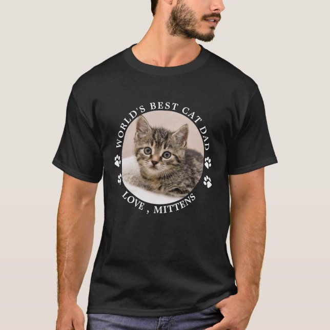 Camiseta La mejor pintura de papá de gato del mundo imprime (Anverso)