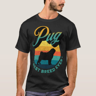 Camiseta La Mejor Raza Pug Divertido Regalo Retro