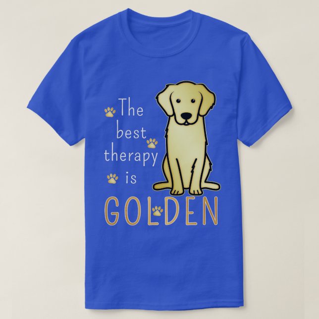 Camiseta La Mejor Terapia Es El Perro Golden Retriever (Diseño del anverso)