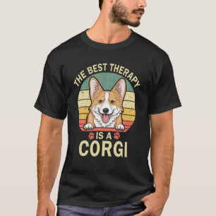 Camiseta La Mejor Terapia Es Un Corgi Vintage Dad Mom Dog P