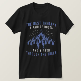 Camiseta La mejor terapia Un par de botas Senderismo