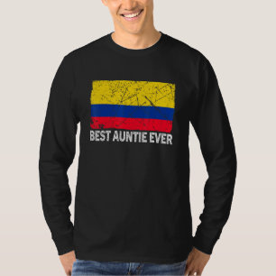 Camiseta La mejor tía de la bandera de Colombia en el Día d
