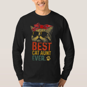 Camiseta La mejor tía del gato jamás vintage gafas de sol G