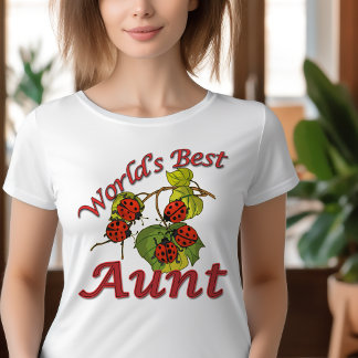 Camiseta La mejor tía del mundo de las mujeres de Ladybugs