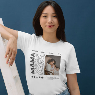 Camiseta La mejor tipografía de la mamá del mundo y la foto