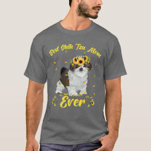 Camiseta La mejor y divertida madre del perro shih Tzu que 