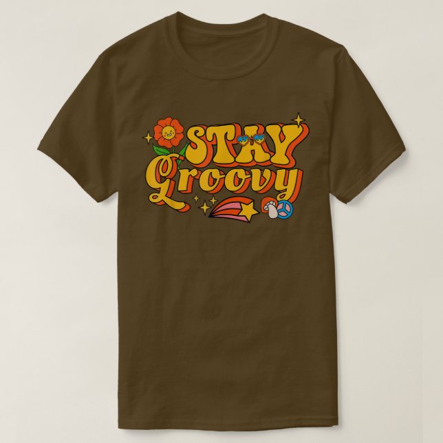Camiseta La mente positiva del retro girasol hippie Stay Gr (Diseño del anverso)