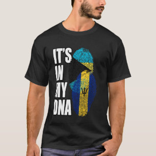 Camiseta La Mezcla De Bandera De Adn De Barbados Y Bahamas