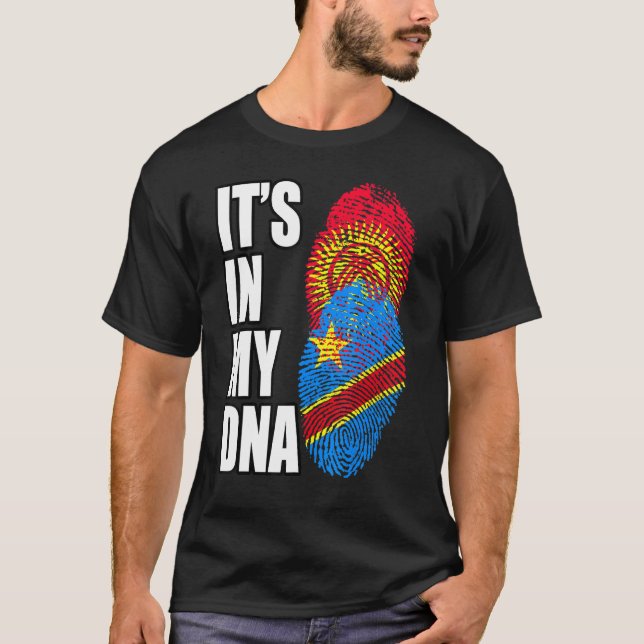 Camiseta La Mezcla Democrática Congolesa Y Kirguisa Dna Her (Anverso)