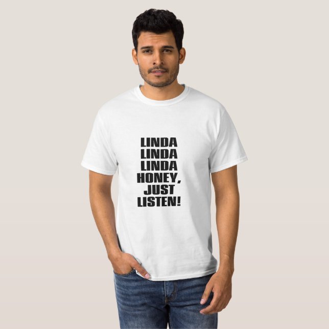 CAMISETA LA MIEL DE LINDA APENAS ESCUCHA (Anverso completo)