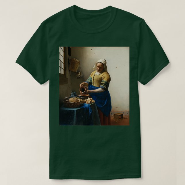 Camiseta La Milkmaid 1658 Johannes Vermeer (Diseño del anverso)