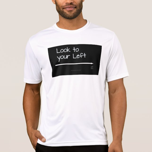 Camiseta La mirada de SlipperyJoe dejó graciosa flecha blan (Anverso)