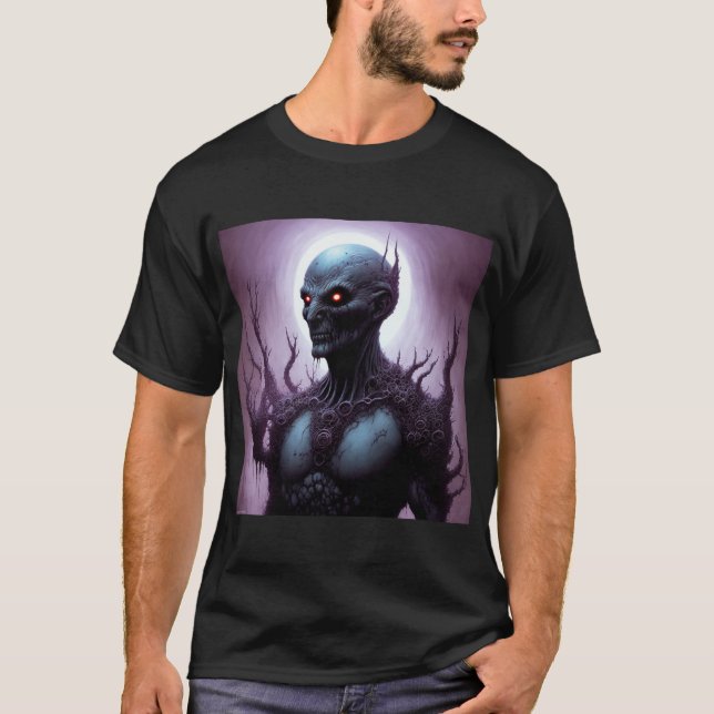 Camiseta La mirada infernal: Demón de piel azul (Anverso)