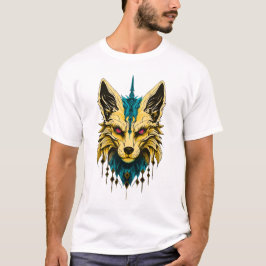 Camiseta La misteriosa cabeza de zorro, noble y misterioso.