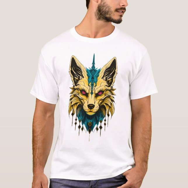 Camiseta La misteriosa cabeza de zorro, noble y misterioso. (Anverso)