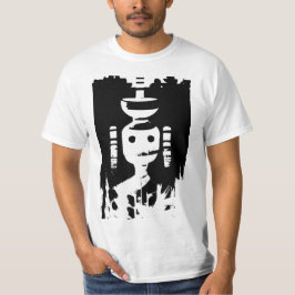 Camiseta La misteriosa figura en blanco y negro (arte de la