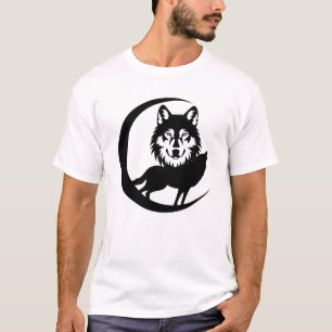Camiseta La misteriosa silueta de lobo en la naturaleza con