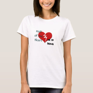 Camiseta La mitad de mi corazón está en los militares de