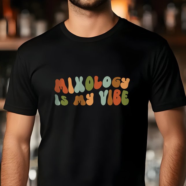 Camiseta La Mixología Retro Groovy Es Mi Vibe, Mixólogo (Subido por el creador)
