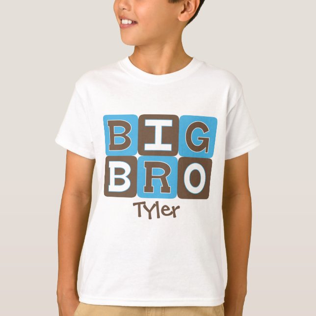 Camiseta La MOD bloquea Bro grande - azul y Brown (Anverso)