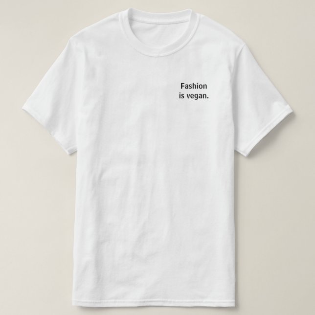 Camiseta La moda es vegana. (Diseño del anverso)