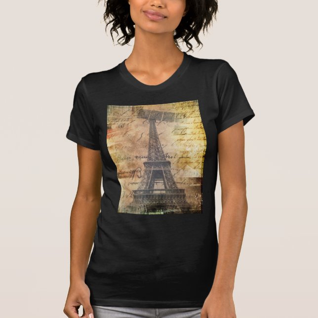 Camiseta la moda lamentable Scripts la torre Eiffel de (Anverso)