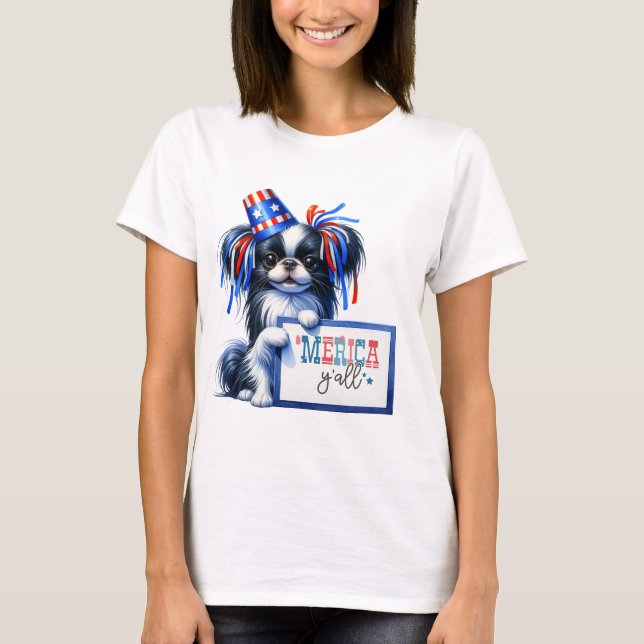 Camiseta La moda patriótica japonesa 'Merica Y'all' (Anverso)