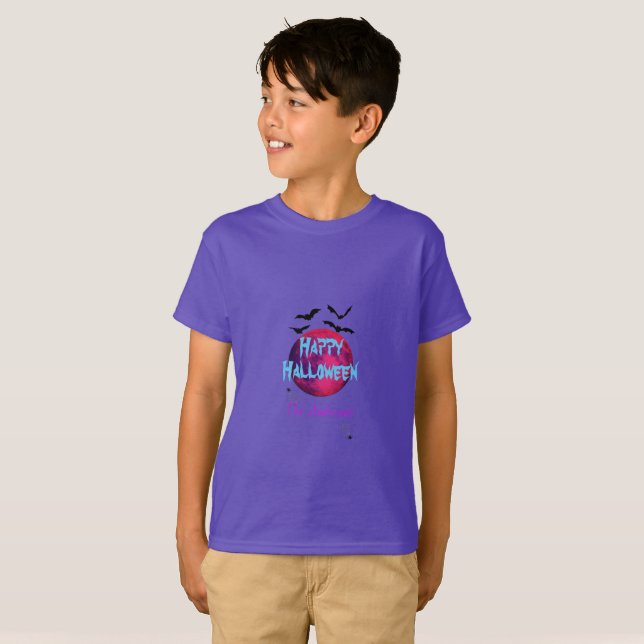 Camiseta La moderna araña de murciélago azul de la luna soñ (Anverso completo)