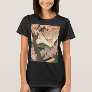 Camiseta La montaña de nieve de Fujisan Cherry Blossom Impr