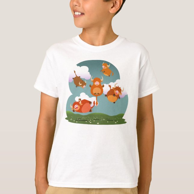 Camiseta La montaña flotante del dibujo animado lindo (Anverso)