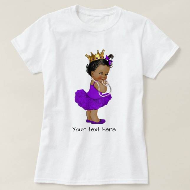 Camiseta La morada Tutu Ballerina Bebé Princesa Perlas (Diseño del anverso)