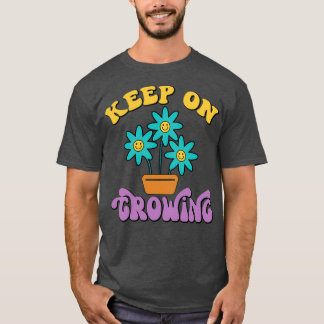 Camiseta La Motivación Del Creciente Diseño De Arte De Flor