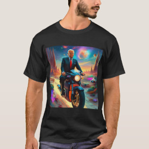 Camiseta la motocicleta de Trump genial en el planeta Alien