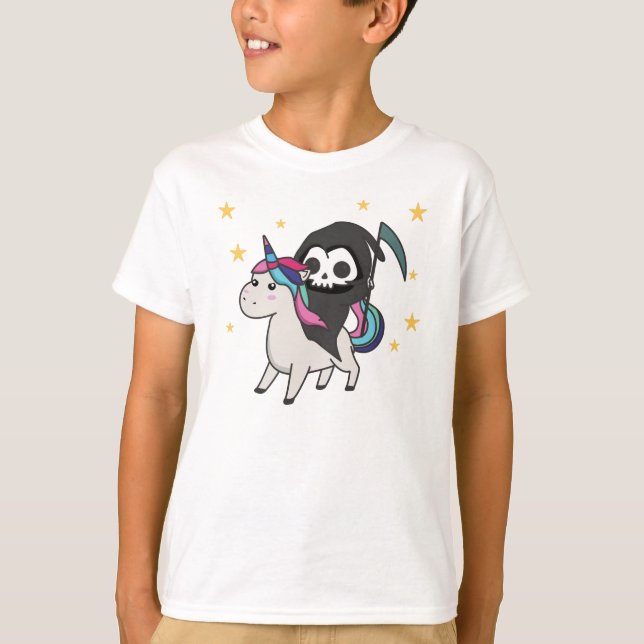 Camiseta La muerte en el arco iris de Unicornio (Anverso)