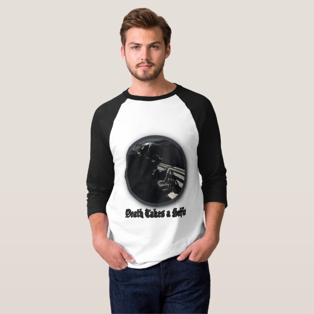 Camiseta La muerte se toma un selfie (Anverso completo)