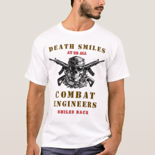 Camiseta La muerte sonríe  Ingenieros de combate calavera T