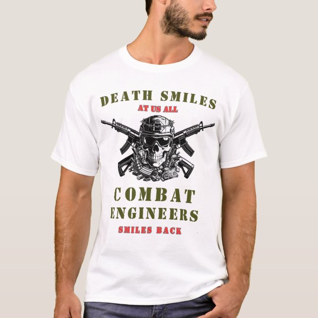 Camiseta La muerte sonríe  Ingenieros de combate cráneo Tác (Anverso)